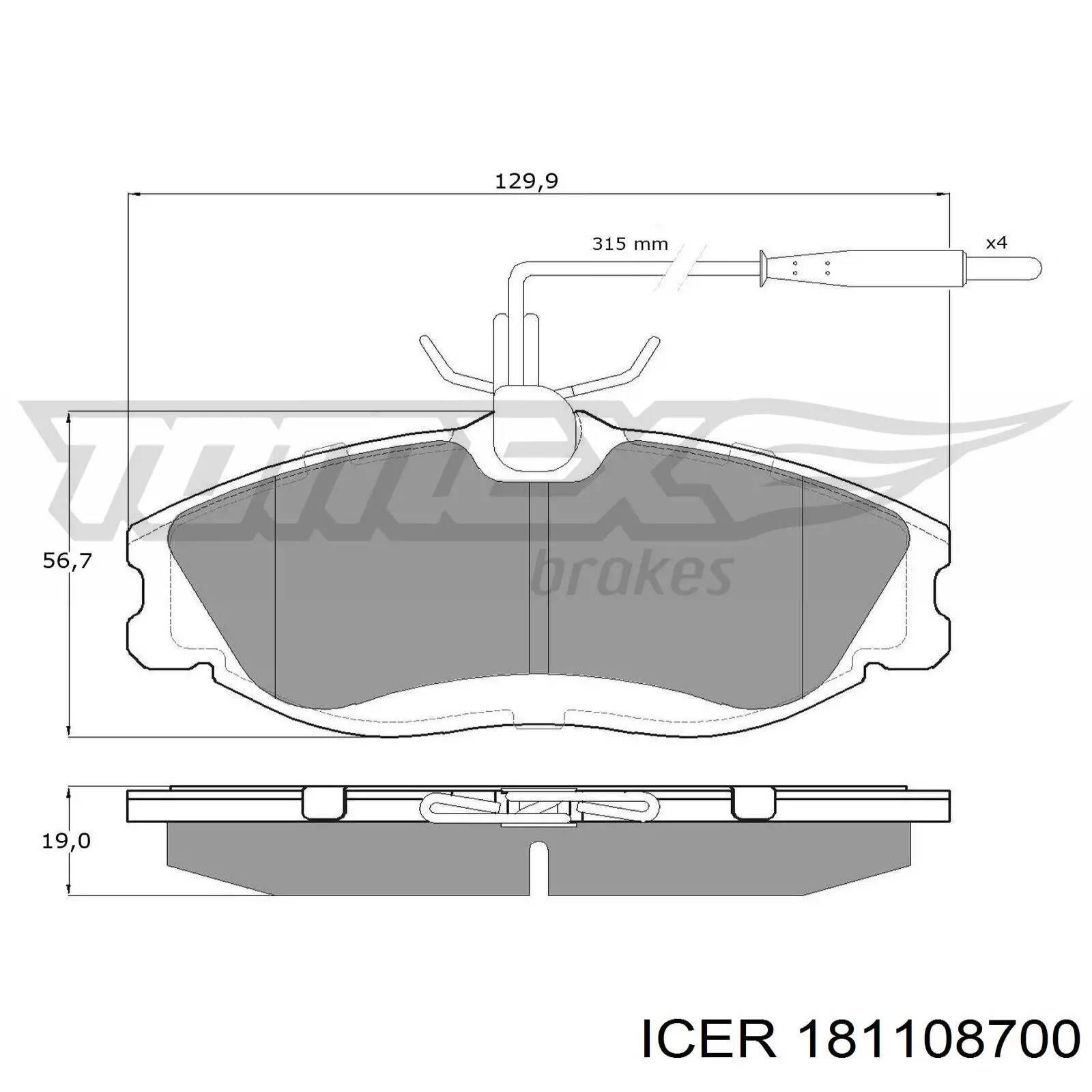 Гальмівні колодки Icer 181108700 ціна, від 19.20 USD