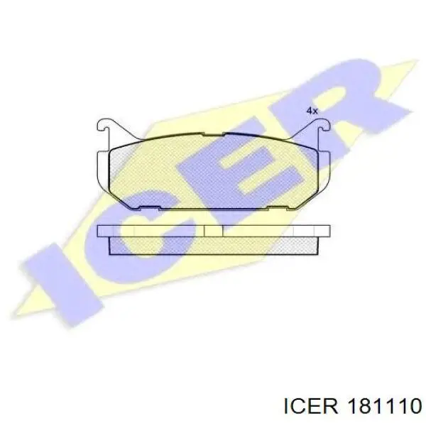 Колодки гальмові задні, дискові 181110 Icer