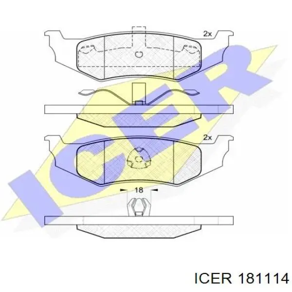 181114 Icer колодки гальмові задні, дискові