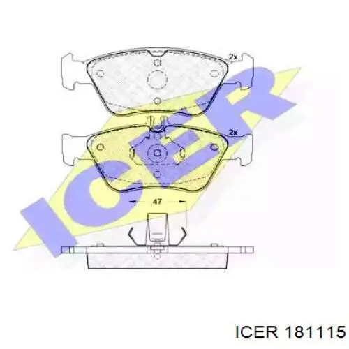 181115 Icer колодки гальмівні передні, дискові