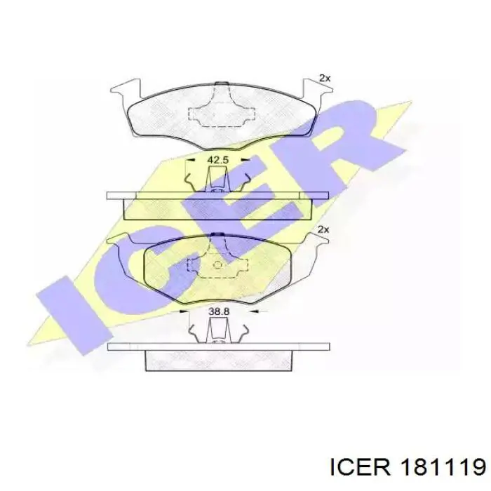 Гальмівні колодки Icer 181119 ціна, від 18.37 USD