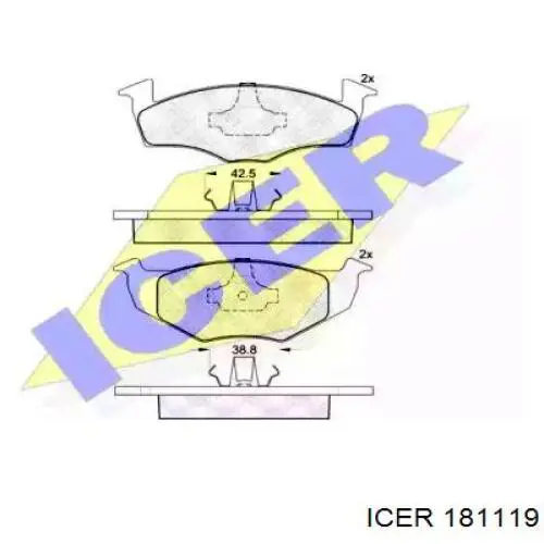 181119 Icer колодки гальмівні передні, дискові