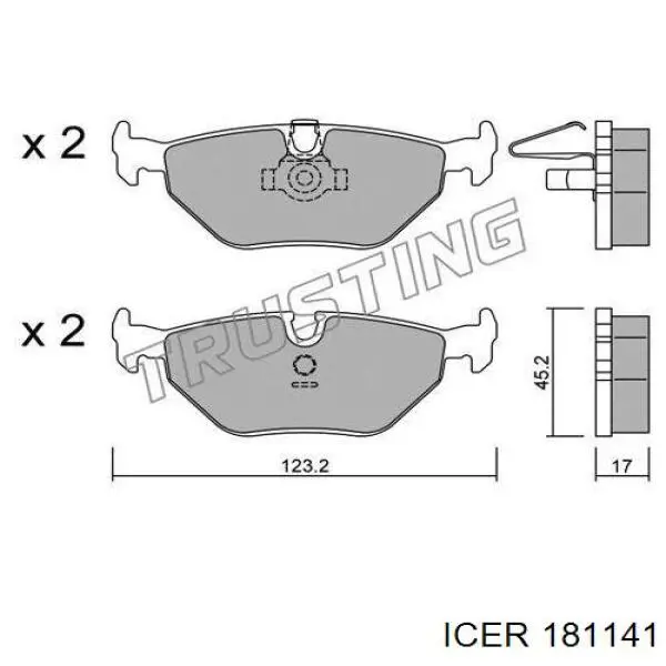 181141 Icer колодки гальмові задні, дискові