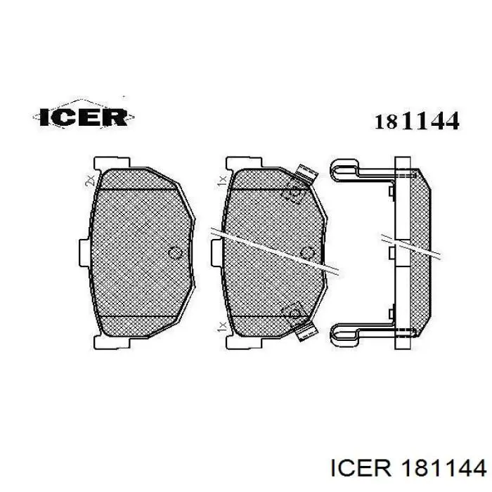 181144 Icer колодки гальмові задні, дискові