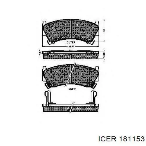 181153 Icer колодки гальмівні передні, дискові