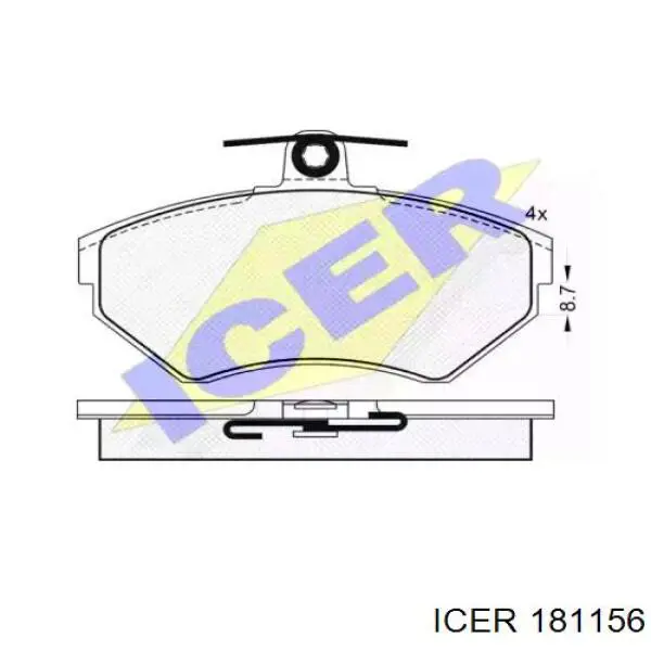Передні тормозні колодки 181156 Icer