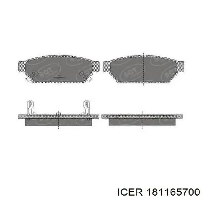 Задні дискові колодки Icer 181165700