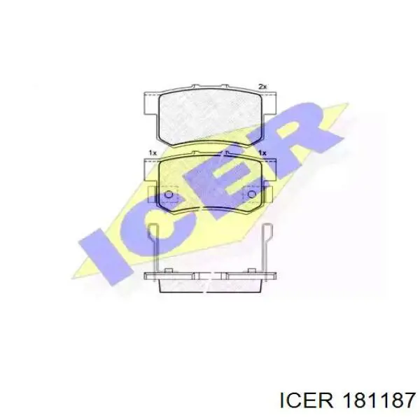 181187 Icer колодки гальмові задні, дискові