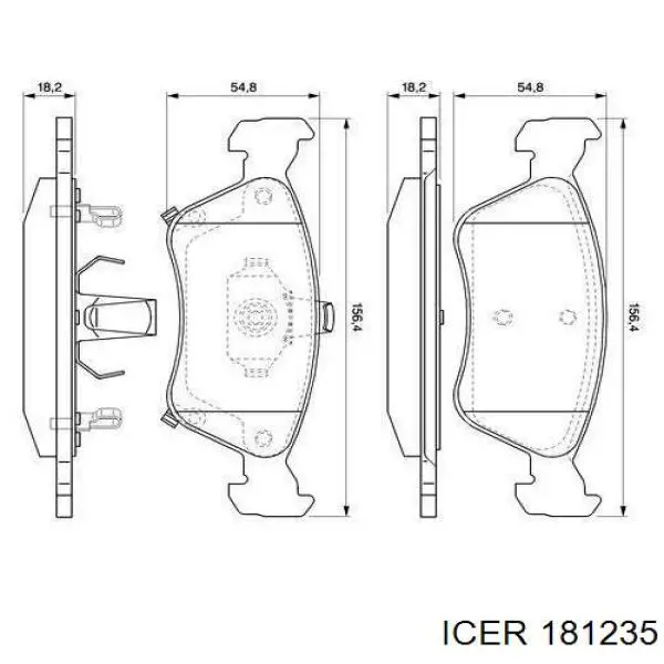 Передні тормозні колодки 181235 Icer