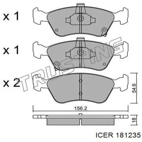 Гальмівні колодки Icer 181235 ціна, від 17.74 USD