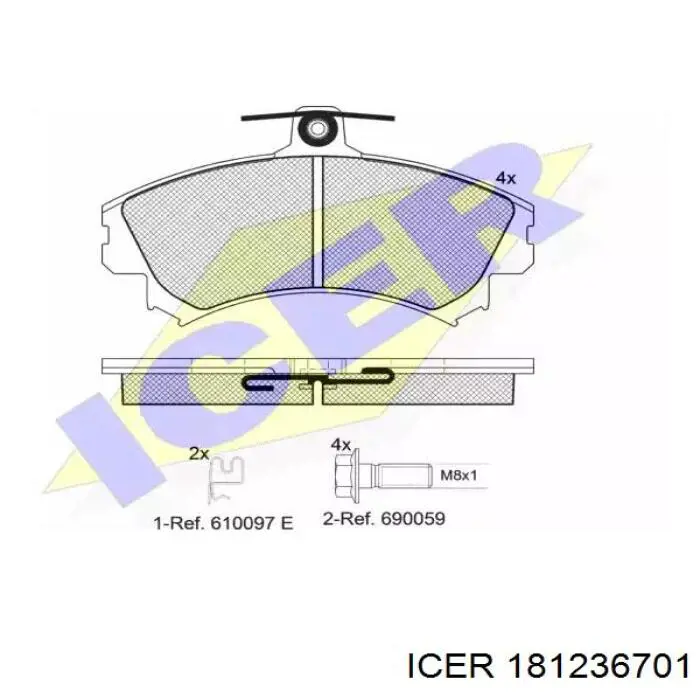 Купити 181236701 Icer Колодки гальмівні передні, дискові