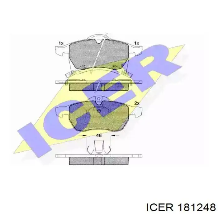 Передні тормозні колодки 181248 Icer
