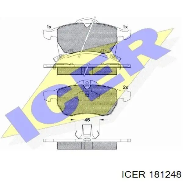 181248 Icer колодки гальмівні передні, дискові