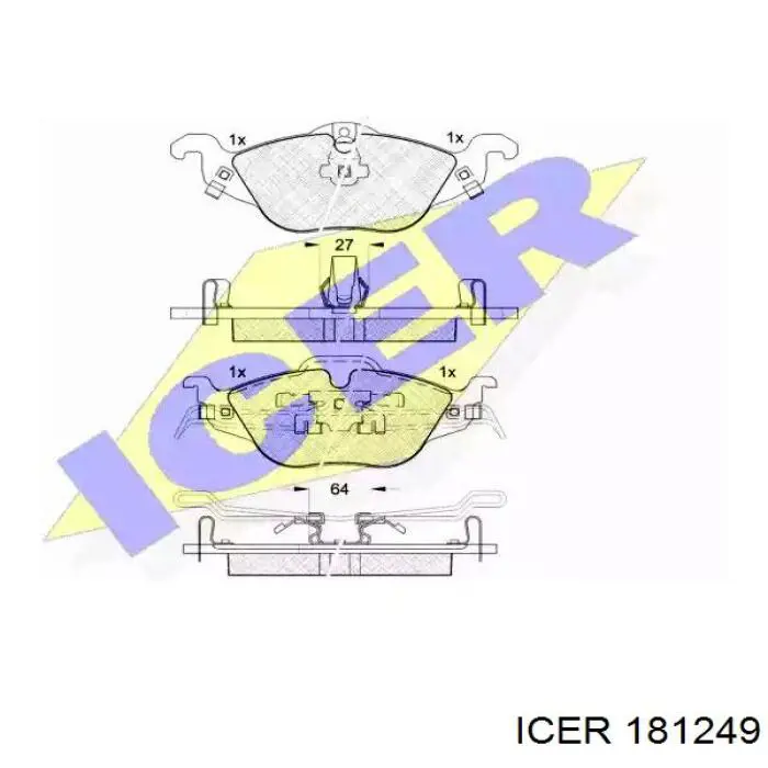 Передні тормозні колодки 181249 Icer