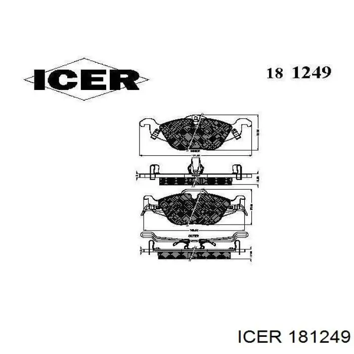 181249 Icer колодки гальмівні передні, дискові