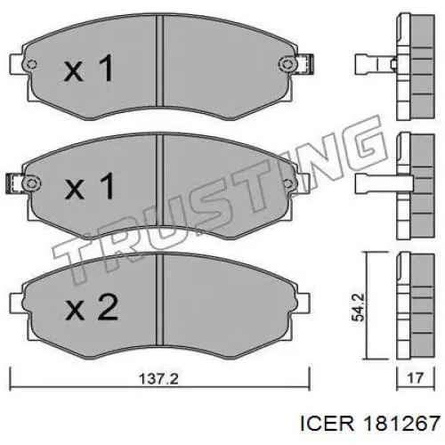 181267 Icer колодки гальмівні передні, дискові
