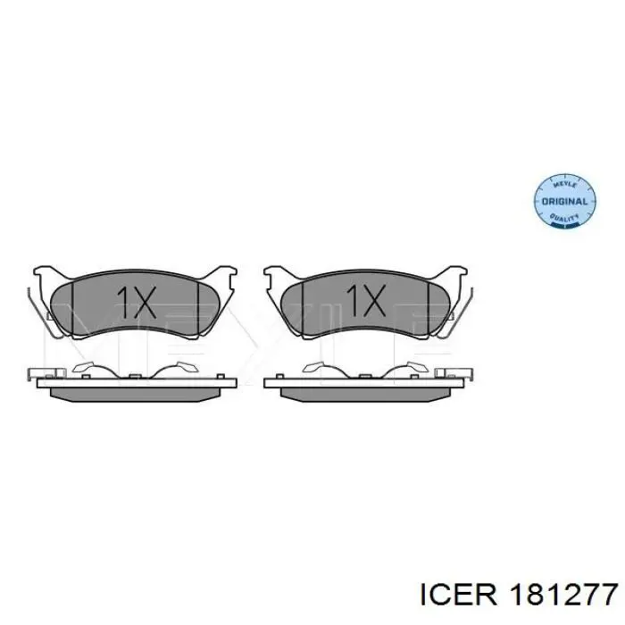 Задні гальмівні колодки Icer 181277 ціна, від 27.93 USD