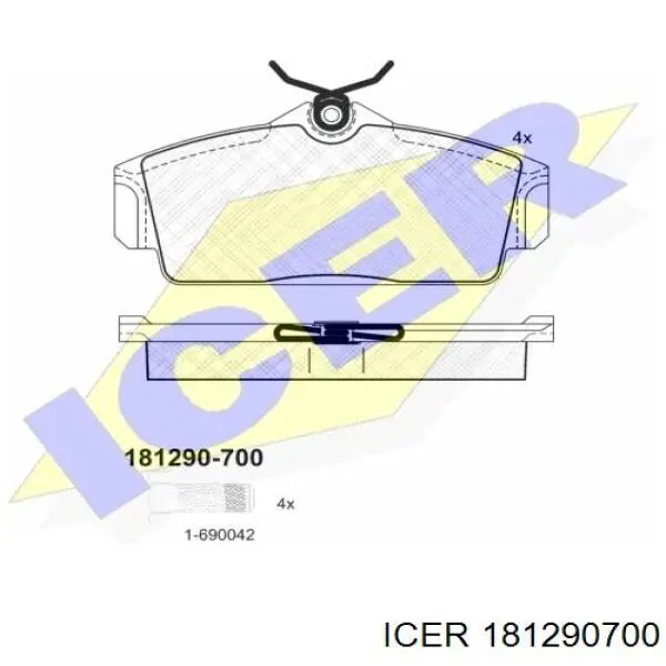 181290700 Icer Передні гальмівні колодки