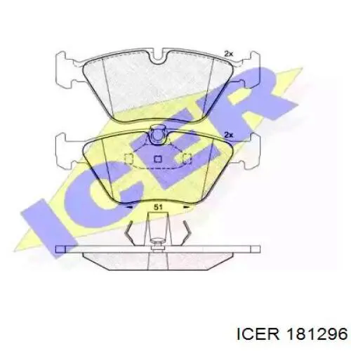 181296 Icer колодки гальмівні передні, дискові