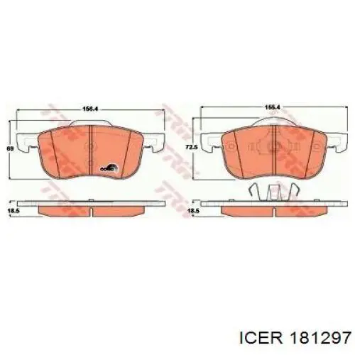 Гальмівні колодки Icer 181297 ціна, від 24.90 USD