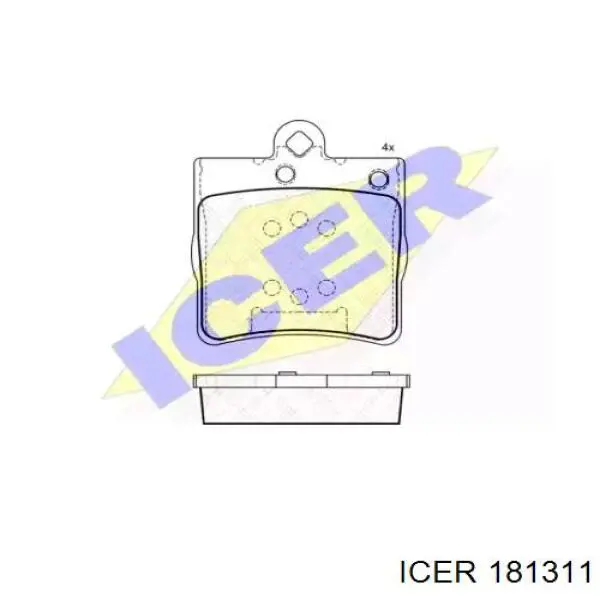 181311 Icer колодки гальмові задні, дискові