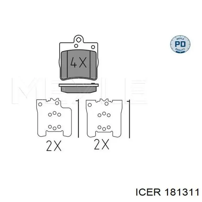 181311 Icer Колодки гальмівні задні, дискові