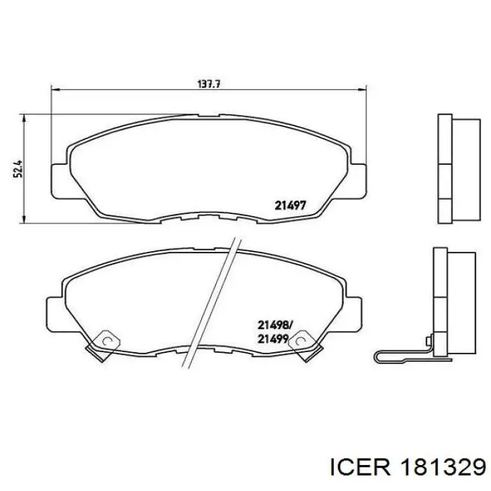 181329 Icer Передні гальмівні колодки