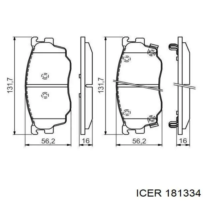 181334 Icer Передні гальмівні колодки