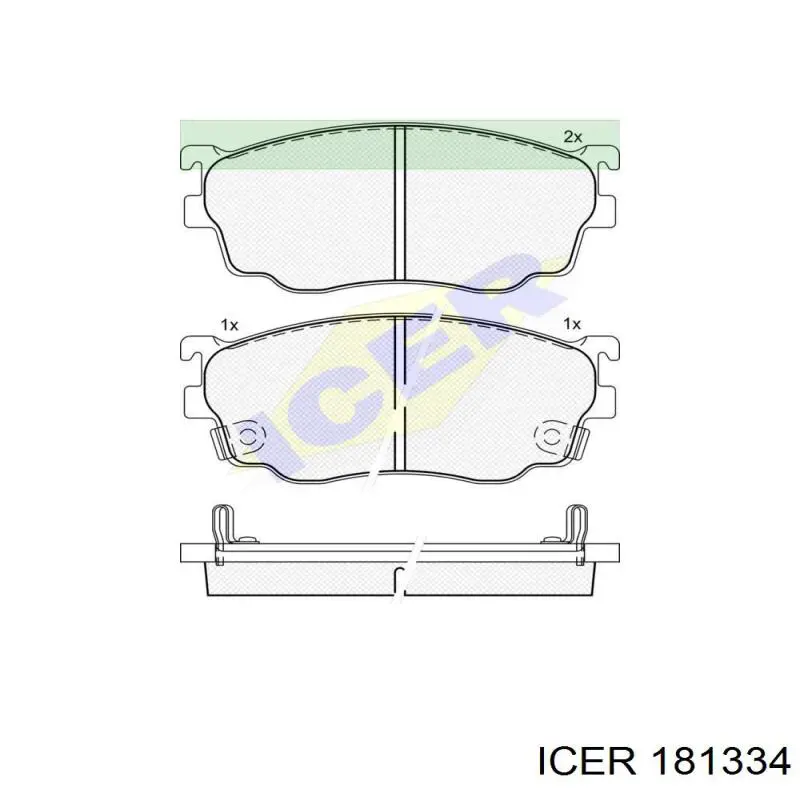 181334 Icer колодки гальмівні передні, дискові