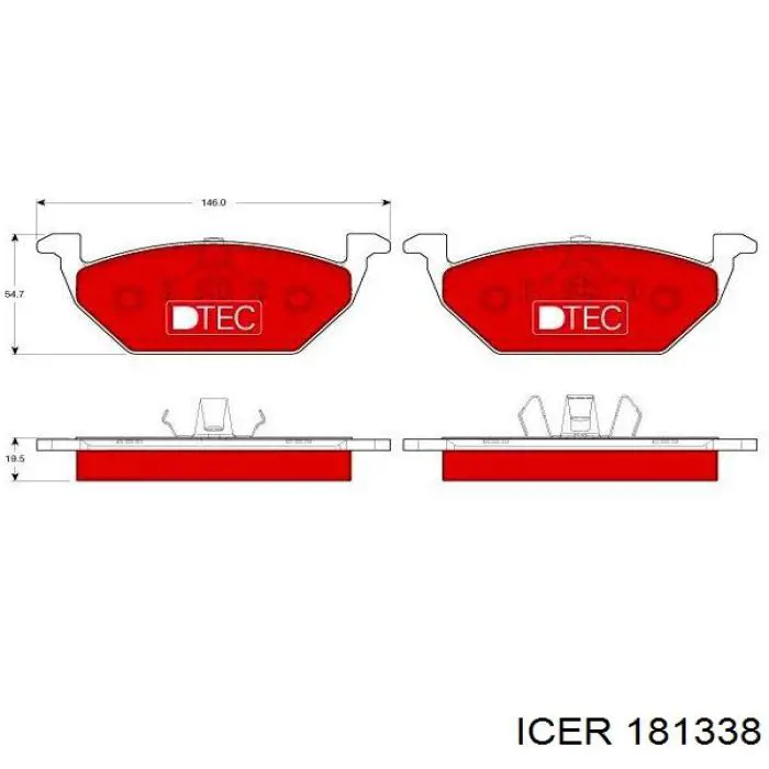 181338 Icer Передні гальмівні колодки