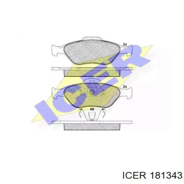 181343 Icer колодки гальмівні передні, дискові