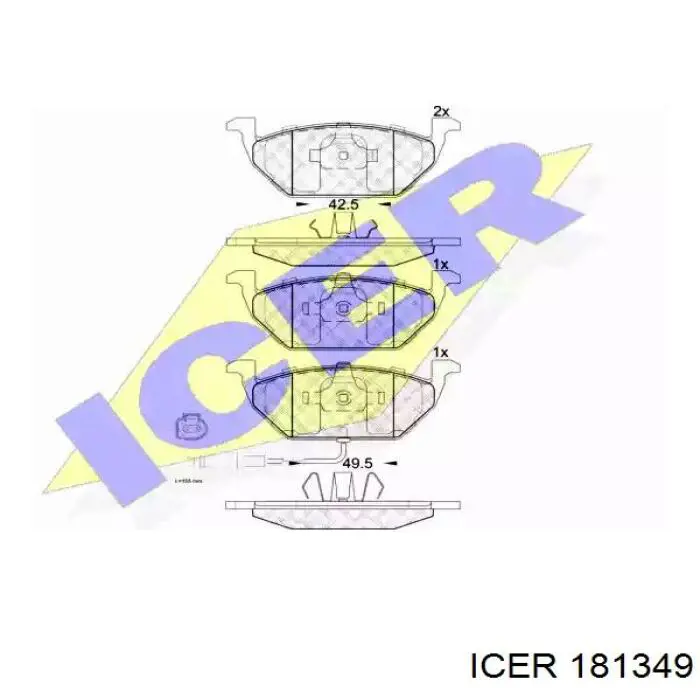 Передні тормозні колодки 181349 Icer