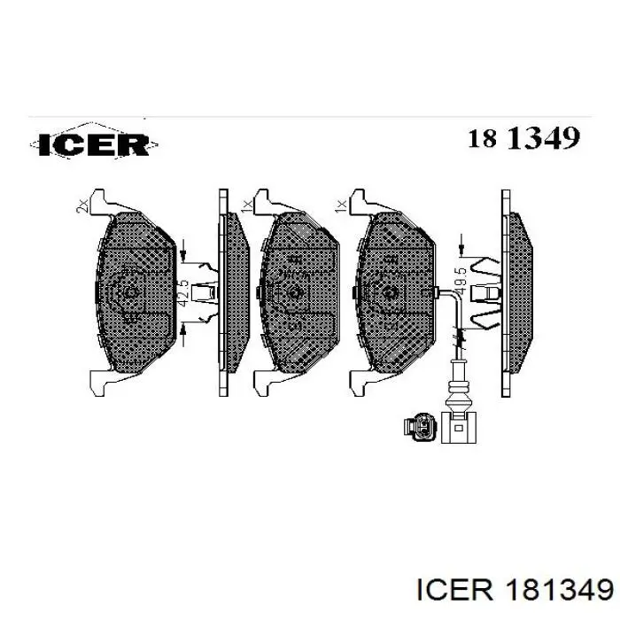 181349 Icer колодки гальмівні передні, дискові