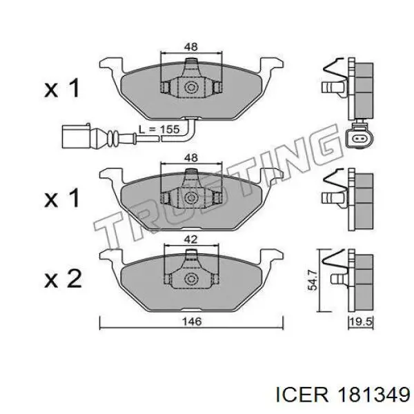 Гальмівні колодки Icer 181349 ціна, від 21.98 USD