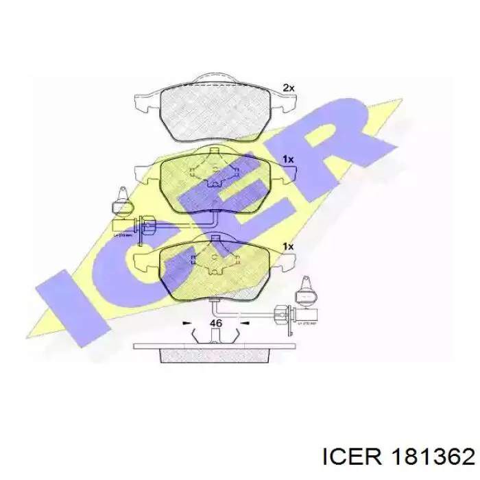 Купити 181362 Icer Колодки гальмівні передні, дискові