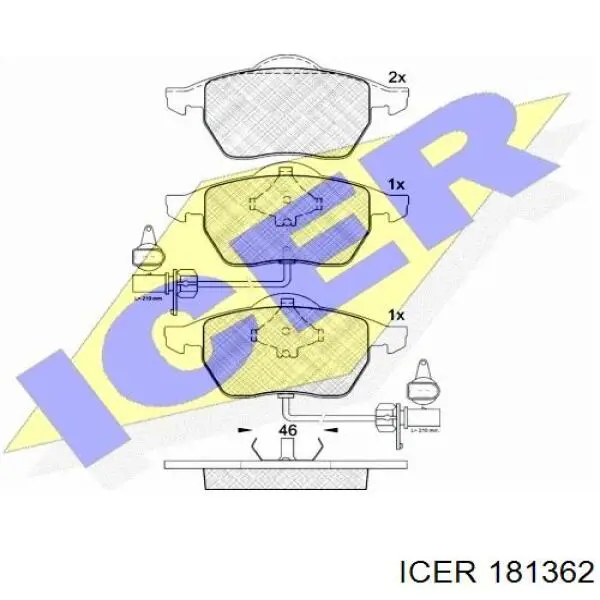 181362 Icer колодки гальмівні передні, дискові