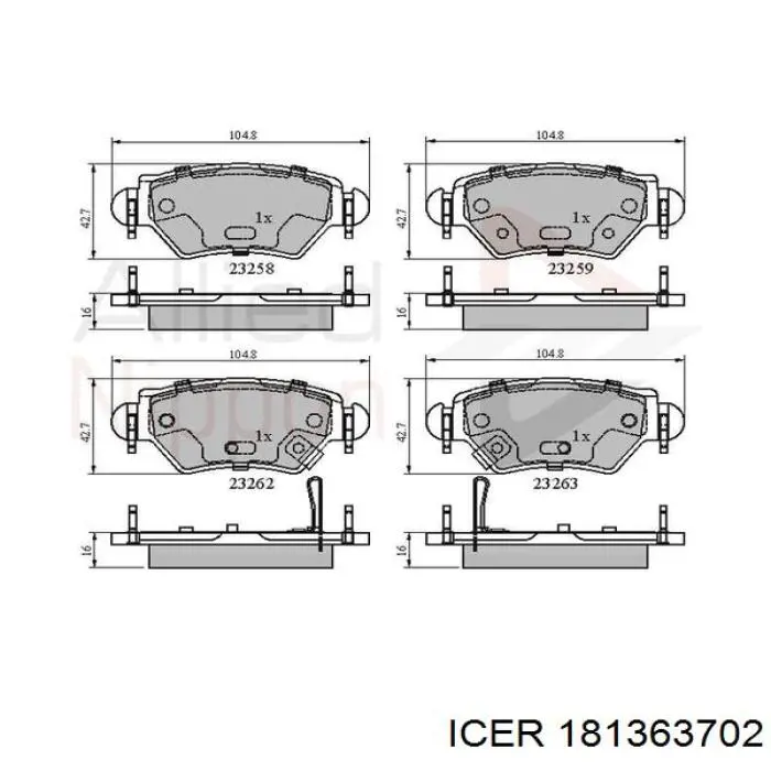 Гальмівні колодки Icer 181363702 ціна, від 20.34 USD