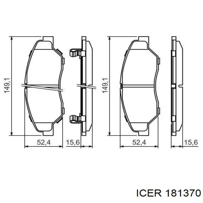 181370 Icer колодки гальмівні передні, дискові