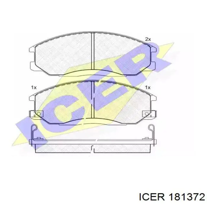 Купити 181372 Icer Колодки гальмівні передні, дискові