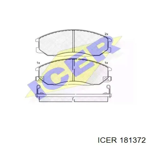 Колодки гальмівні передні, дискові 181372 Icer