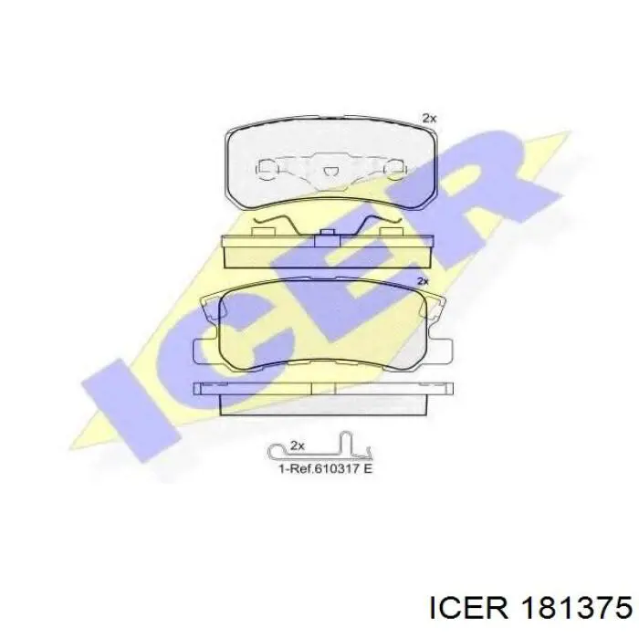 181375 Icer Колодки гальмівні задні, дискові