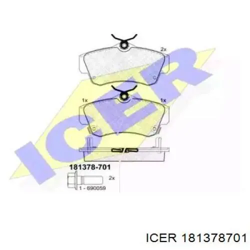 181378701 Icer Передні гальмівні колодки
