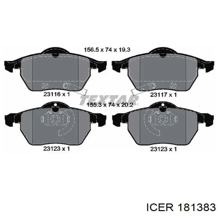Гальмівні колодки Icer 181383 ціна, від 17.41 USD
