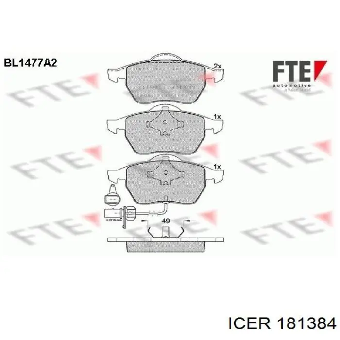 Гальмівні колодки Icer 181384 ціна, від 28.11 USD