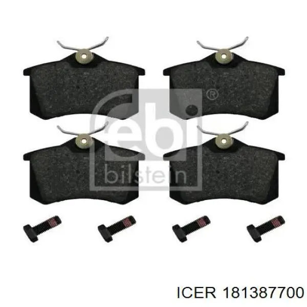 181387700 Icer Колодки гальмівні задні, дискові