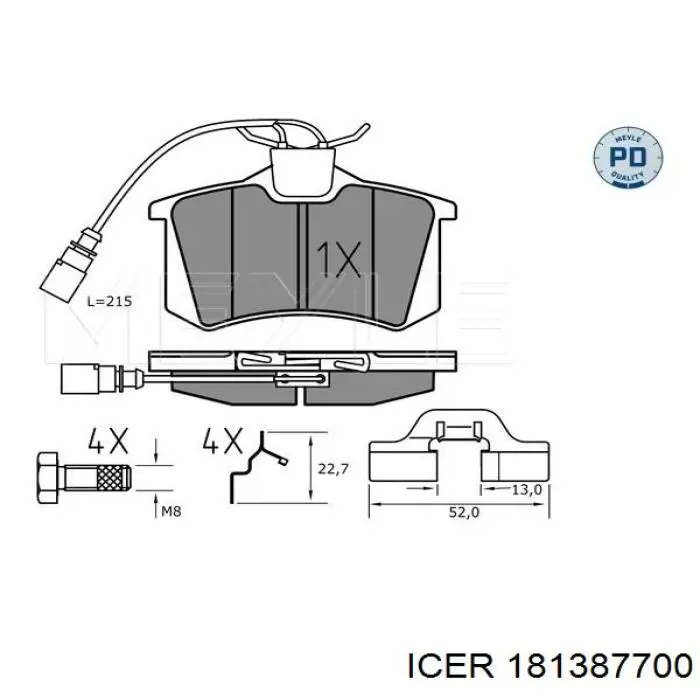 Задні гальмівні колодки Icer 181387700 ціна, від 19.90 USD