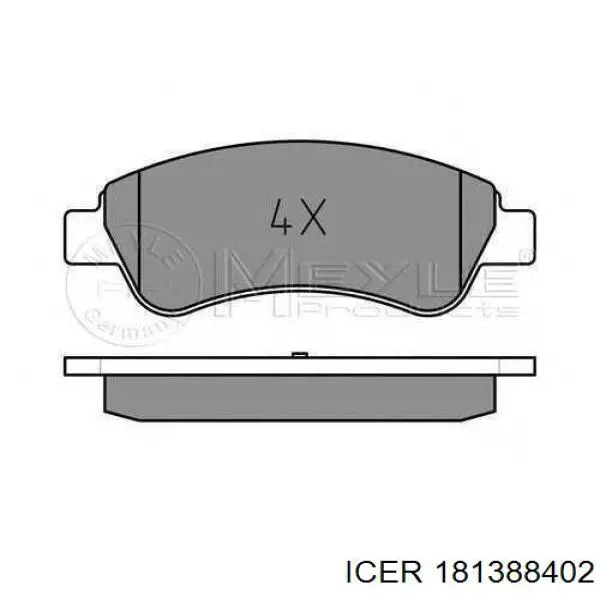 Купити 181388402 Icer Колодки гальмівні передні, дискові
