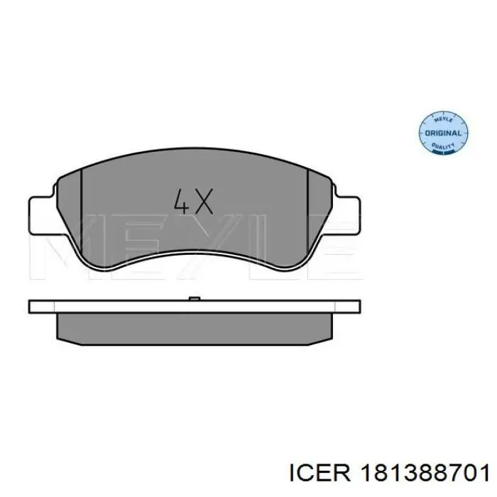 181388701 Icer колодки гальмівні передні, дискові