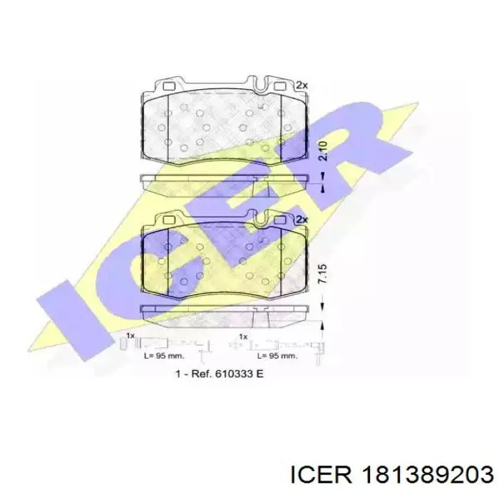 Передні тормозні колодки 181389203 Icer