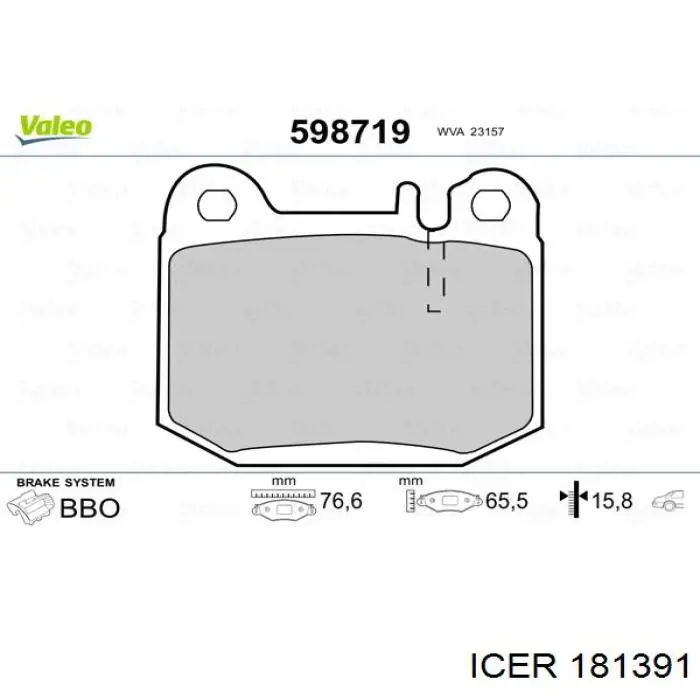 Задні дискові колодки Icer 181391